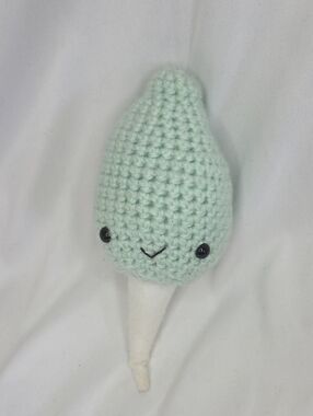 Mint Ice Cream Knit Handmade Crochet Stuffed Animal Plush Amigurumi Kawaii